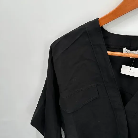 GOOD AMERICAN NWT Utility Surplice Bodysuit in Black // Medium - Picture 6 of 14